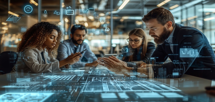 Pessoas analisando algumas Tecnologias Avançadas