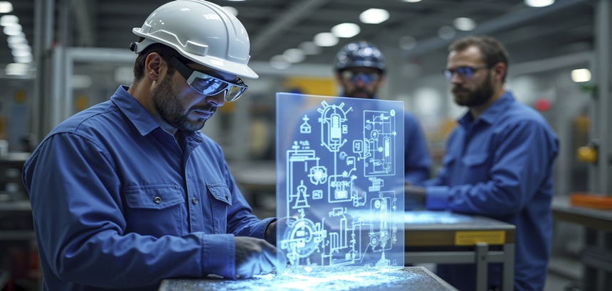Homem trabalhando com Automação Industrial